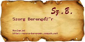 Szorg Berengár névjegykártya